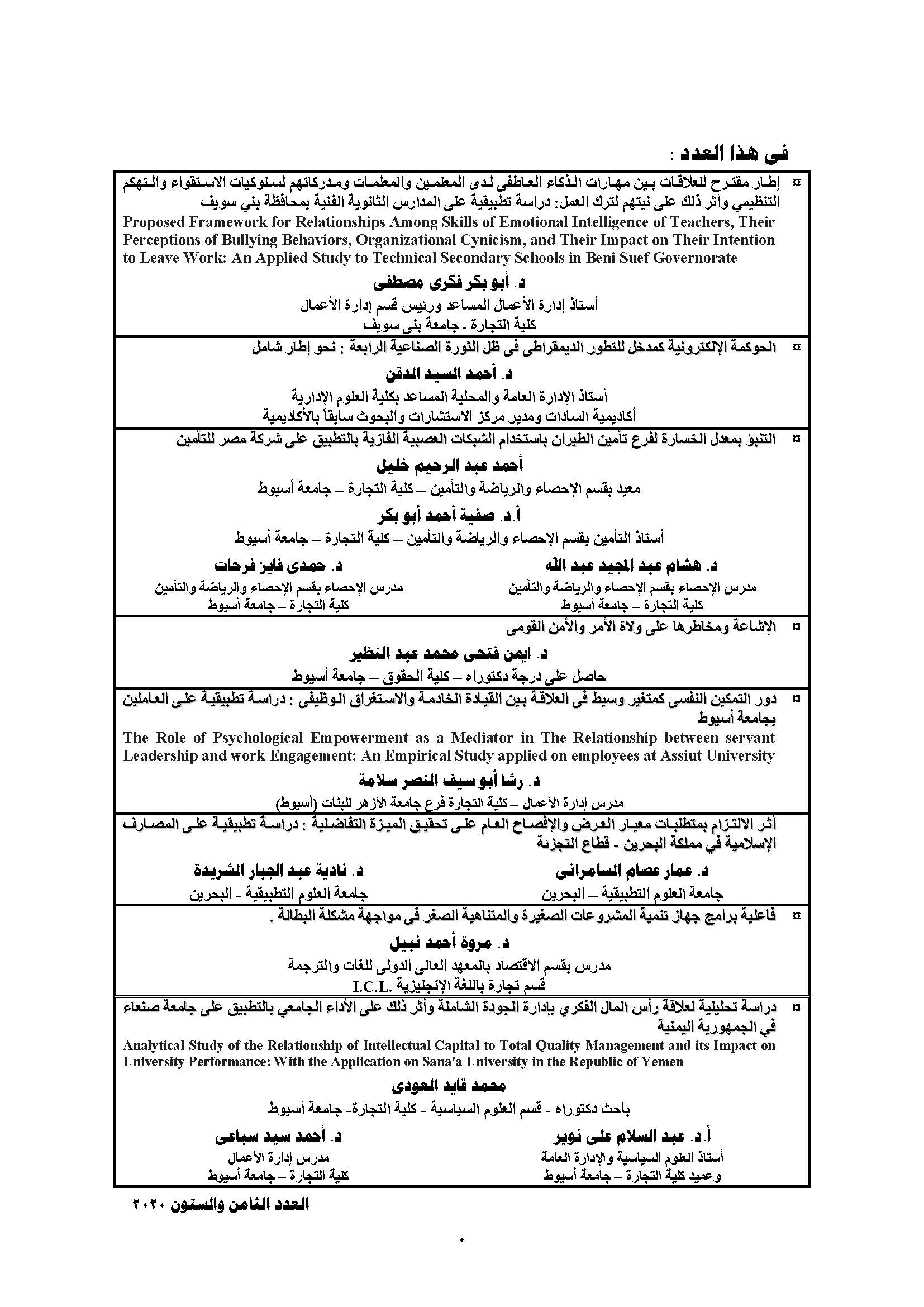 المجلة العلمية لکلية التجارة (أسيوط)