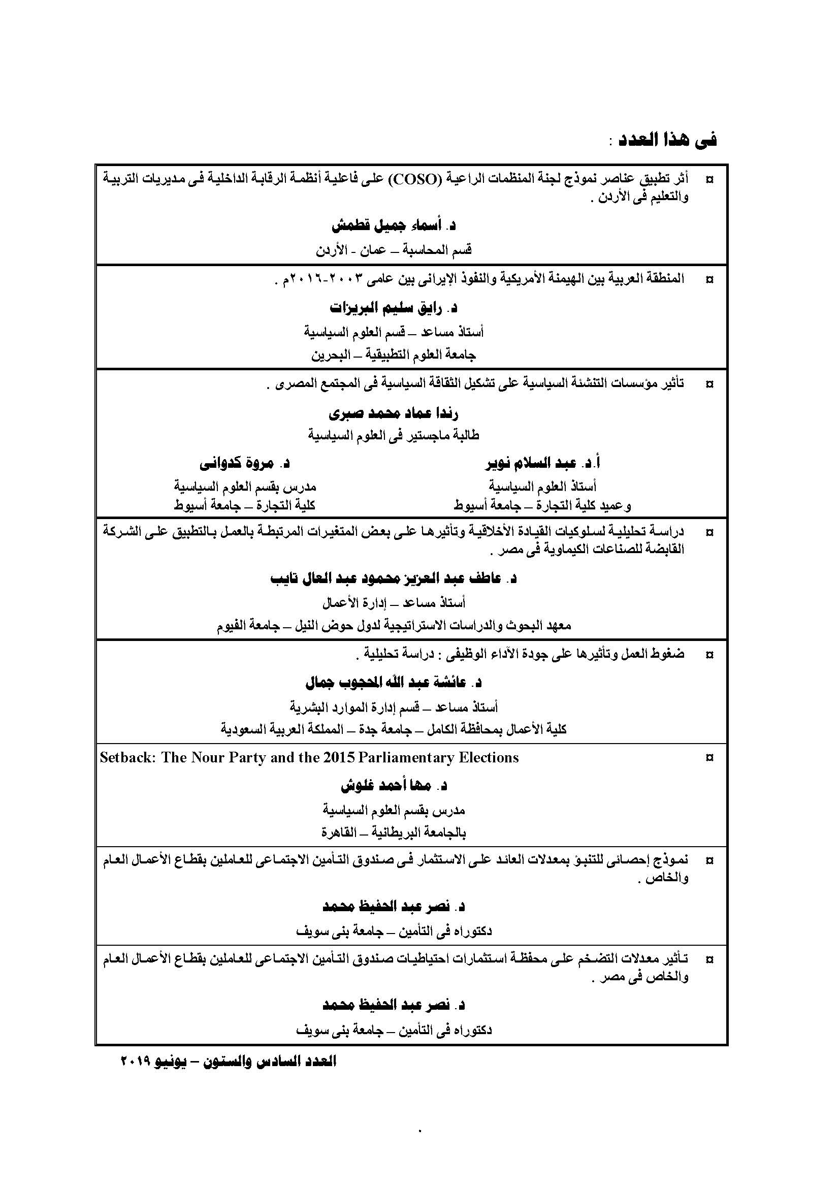 المجلة العلمية لکلية التجارة (أسيوط)